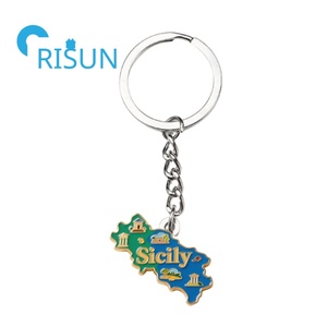 Llavero Metálico Personalizado de <span class=keywords><strong>Sicilia</strong></span>, Italia, con Esmalte Personalizado, <span class=keywords><strong>Bandera</strong></span> de <span class=keywords><strong>Sicilia</strong></span>, Cadena para Llaves, Logotipo de la Trinacria Siciliana - Product Image 2