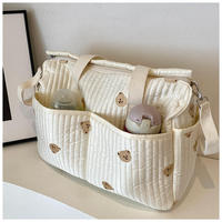Sac Polochon Rembourré en Polyester Brodé Personnalisé, Sac à Main Bandoulière Cabas, Sac à Langer Portable, Sac de Maternité pour Maman