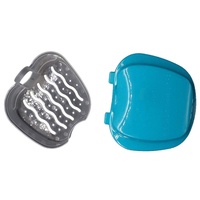Boîte de rangement pour protège-dents orthodontique, bleu clair, boîte de bain pour prothèse dentaire, plastique PP, option de couleur personnalisée