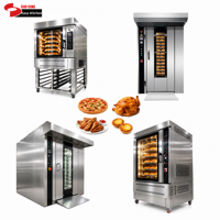 Four rotatif pour pains à hamburger et pains de dîner, machine de production de pain à 5, 10, 15 plateaux, ligne complète d'équipements de boulangerie commerciale