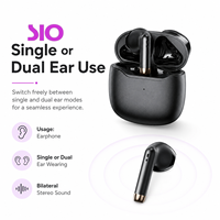 Écouteurs sans fil OEM ODM à son stéréo bilatéral, portée de 10 m, Bluetooth 5.3 avec contrôle tactile, autonomie de 5 à 10 heures