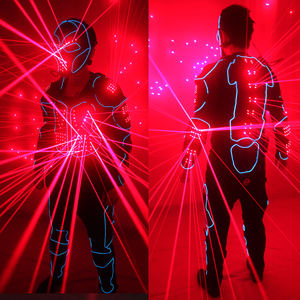 Американский лазерный Костюм Робота-робота с красным жилетом со светящейся Леной юбкой-пачкой, танцевальная одежда для балета - Product Image 4