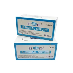 Silk Suture with needle 75 cm USP 1# 3/8 reverse cutting 37 mm