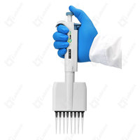 LABTEX Pipettes mécaniques multi-canaux TopPette pour laboratoire, 12/8 canaux, réglables, pour plaques standard à 96 puits
