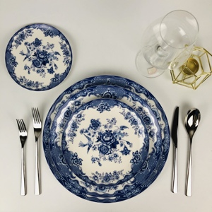 Veweet — service de table en céramique au design bleu, service de table pour événements, en porcelaine, pour mariage - Product Image 3