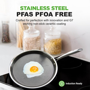 304 Edelstahl Steak Pfannkuchen pfanne Bratpfanne Flacher Boden Antihaft Küche <span class=keywords><strong>Lasera</strong></span> Kochgeschirr Keramik beschichtung Bratpfanne - Product Image 2