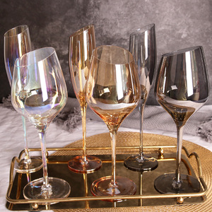 Verre à vin et flûte à <span class=keywords><strong>Champagne</strong></span> pour Table de mariage, moderne, personnalisé, longue tige, bord incliné en cristal, gobelet coloré - Product Image 1