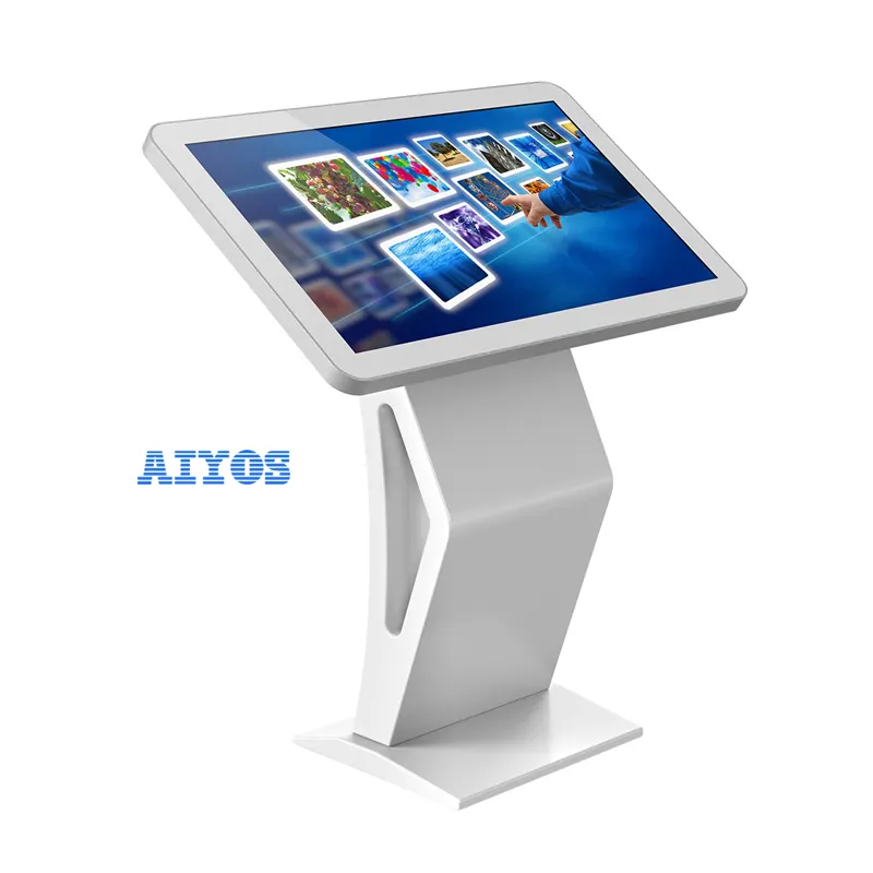 AIYOS 43inch K shape kiosk digital interactive consult signage and display lcd advertising screen Android advertising player