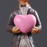 Figurines en résine de couple de lapins, style mariage romantique, ornement de bureau pour la décoration de la maison