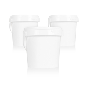 マットホワイトHDPEバケットハンドル付き0.5-1Lドライフード収納 & 工業製品包装用 - Product Image 1