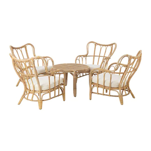 Conjunto de Muebles de Jardín Contemporáneos de Mimbre Natural de Ratán para Exteriores - Product Image 6