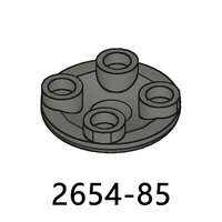 100g/sac NO.2654 Plaque Ronde 2*2 avec Fond Arrondi, Borne de Fixation Type Bateau, Compatibilité Universelle, Briques de Construction en Plastique, Jouet pour Enfants