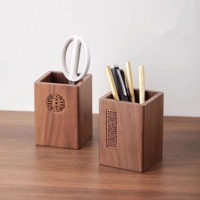 Porte-stylos en bois artisanal, idéal pour l'organisation du bureau, personnalisable avec un logo, porte-stylos en bois de manguier, cadeau d'entreprise