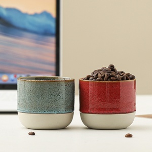 Tasses à expresso en céramique, design rétro de luxe léger, compatibles lave-vaisselle, ensembles de tasses effet four, emballage cadeau pour la maison, le bar ou le bureau - Product Image 3