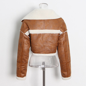 Nouveau Design personnalisé décontracté <span class=keywords><strong>en</strong></span> <span class=keywords><strong>cuir</strong></span> <span class=keywords><strong>grande</strong></span> <span class=keywords><strong>taille</strong></span> femmes s veste <span class=keywords><strong>en</strong></span> fourrure vestes pour femmes - Product Image 5