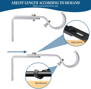 Hot bán sản phẩm có thể điều chỉnh Fancy kim loại Trần núi Curtain <span class=keywords><strong>Rod</strong></span> <span class=keywords><strong>Bracket</strong></span> cho phòng khách - Product Image 2