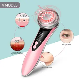 Huid Therapie Wand Micro Schoonheid Apparaat, 7 In 1 Multifunctionele Facial Ultrasone Led Verlichting Apparaat