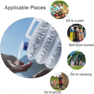 NPOT 5/10/15l Camping Hiking Home Kitchen Portable Folding Water Bag Car Foldable Pe Plastic Retractable Water Bucket WithFaucet