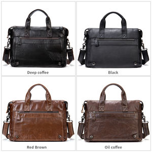 Wholesale Business Office Crossbody Aktetas Met Ritssluiting Koeienhuid Lederen Grote Capaciteit Zachte Tas Voor Mannen - Product Image 5