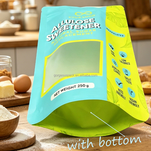 Custom Plastic Bag Cookie Snacks 250g Natural Sugar <b>Replacement</b> Stand Up Pouch With Window <b>Zipper</b> Top Food Grade Packaging - Product Image 3