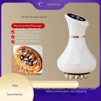 Brosse de massage des méridiens avec ventouses chauffantes à pression négative, grattoir de santé pour application corporelle
