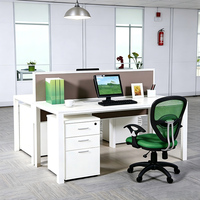 Poste de travail informatique modulaire moderne pour bureau, bureau cloisonné pour personnel, 4, 6 ou 8 places, en bois, pour bâtiment de bureaux