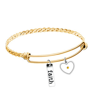 Brazalete de fe de semilla de mostaza de acero inoxidable ajustable de Venta caliente joyería inspiradora religiosa - Product Image 6