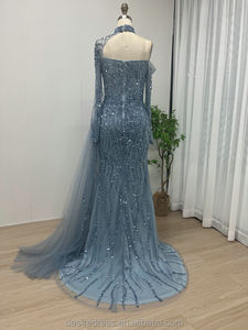 <span class=keywords><strong>ชุด</strong></span><span class=keywords><strong>ราตรี</strong></span>ทรงเมอร์เมดสีน้ำเงิน รุ่น DDS033C <span class=keywords><strong>แขน</strong></span><span class=keywords><strong>ยาว</strong></span> ประดับลูกปัดหรูหรา สำหรับเจ้าสาว ดีไซน์เซ็กซี่ ผ่าข้าง กระโปรงยาว สง่างาม เหมาะสำหรับงานปาร์ตี้ - Product Image 5