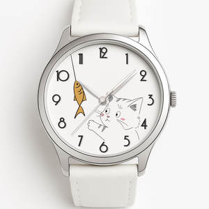 新しいファッショナブルな動物漫画カスタマイズクォーツ時計子供用OEMデザイナー革学生ケース合金素材 - Product Image 1