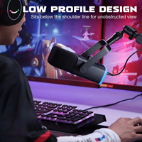 Interfaz de Audio RGB para PC, Micrófono para Podcast y Juegos, Auriculares para Juegos, Tarjeta de Sonido, Interfaz de Audio