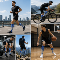 Chaussettes de compression sportives OEM à imprimé dessin animé pour hommes et femmes, favorisent la circulation sanguine des jambes, chaussettes de football athlétiques