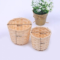 Bambou Tissage Fleur Panier Porte-Crayon Bureau Bureau Stylo Pot Tasse Cas Conteneur Organisateur Durable Trousse À Crayons