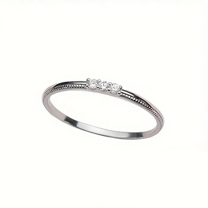Anello geometrico minimalista da donna con pietra rotonda scintillante, anello impilabile, accessorio per gioielli da indossare tutti i giorni - Product Image 6