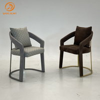 Réplique de meubles italiens importés, chaise de salle à manger en cuir de style nordique luxueux et moderne