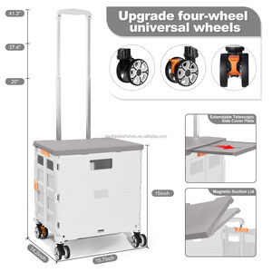 <span class=keywords><strong>Carrello</strong></span> spesa pieghevole multifunzionale per scale, contenitore portatile <span class=keywords><strong>con</strong></span> <span class=keywords><strong>ruote</strong></span>, costruzione in plastica resistente e durevole - Product Image 2