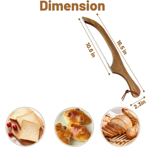 Coupe-pâte à pain en bois trancheuse pain au levain couteau à arc pour couper le pain grillé - Product Image 3