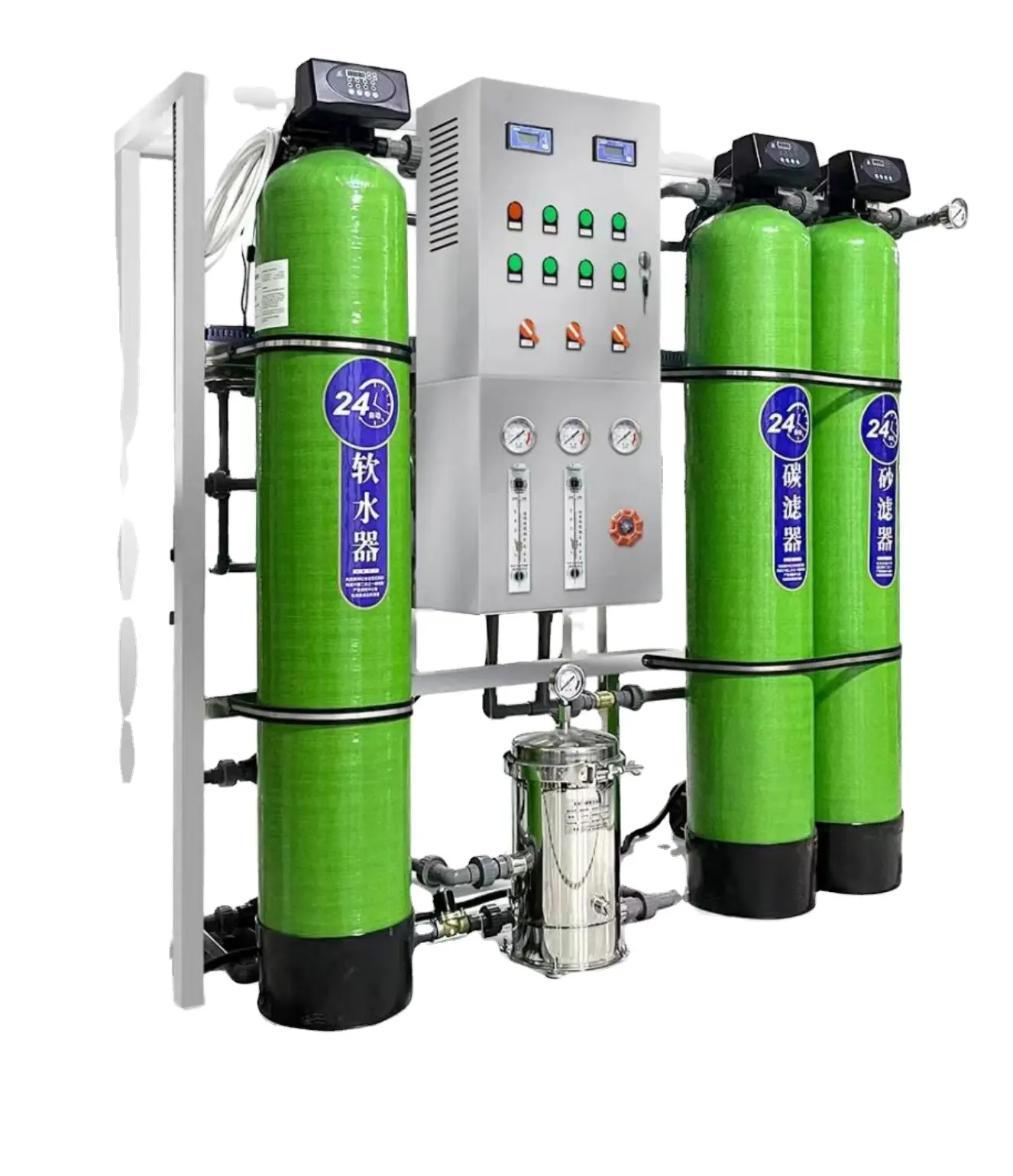 Mejor proveedor de fábrica Planta de Tratamiento de Agua Tres tanques 500 LPH RO maquinaria purificador de agua industrial