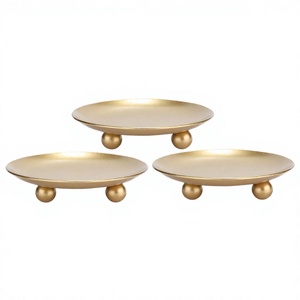 ชุดเชิงเทียนเหล็กชุบทอง 3 ชิ้น สำหรับตกแต่งงานแต่งงานและเทียนไข - Product Image 4