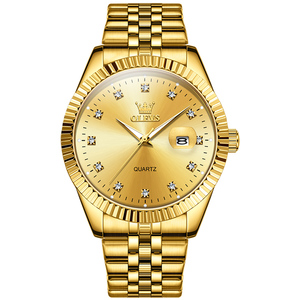 <span class=keywords><strong>Montre</strong></span> à quartz pour homme en acier inoxydable <span class=keywords><strong>de</strong></span> <span class=keywords><strong>luxe</strong></span> <span class=keywords><strong>de</strong></span> haute qualité, design classique, style professionnel, calendrier, diamants, étanche, or - Product Image 1