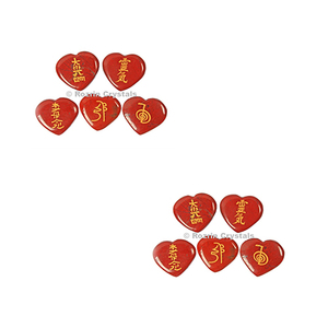 Juego de piedras de Reiki para chakras, Set de Reiki con forma de corazón de jaspe rojo, compra en línea - Product Image 1