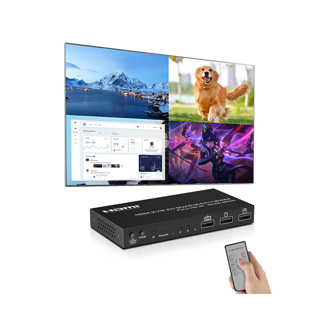 FJ-401HQ Fjgear High Quality 3840*2160/30Hz 4 Port 4*1 Hdml Kvm Screen Divider Quad Mutil Viwer