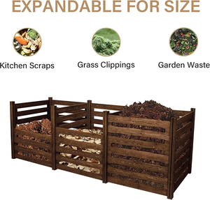 Grande poubelle extérieure en <span class=keywords><strong>bois</strong></span> avec couvercle de climatisation rapide <span class=keywords><strong>Composteur</strong></span> <span class=keywords><strong>gratuit</strong></span> pour la maison et le jardin - Product Image 6