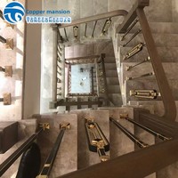 Nouvelles rampes d'escalier pour maison individuelle, style luxe léger, petites colonnes, villa duplex, décoratives, montées au sol, style européen