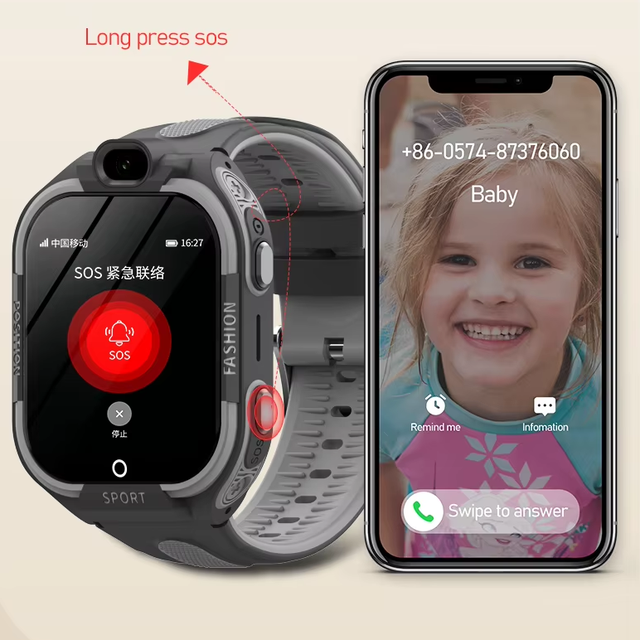 For WONLEX CT25 Kids Smartwatch HD Touch Screen Android IP67 Waterproof GPS Tracker Fitness Monitor Calendar Function-Newest Sma