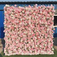 L-FW103 mariage artificiel noir 5d fleur mur toile de fond 8ft X 8ft fleur panneaux muraux enrouler fleur décoration murale pour mariage