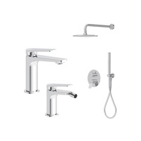 Grifo de Lavabo Económico, Grifo de Lavabo Cuadrado para Baño, Grifo de Zinc, Juego de Ducha