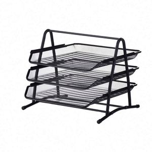 Factory Wholesale Three Layer Four Layer Metal <b>File</b> <b>Tray</b> <b>File</b> Bar Data Sorting A4 <b>File</b> Rack Office Desktop Storage Rack - Product Image 1