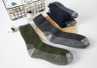 Logo personnalisé Chaussettes de randonnée chaudes chauffantes unisexes en laine mérinos pour sport d'extérieur thermiques extra épaisses pour l'hiver