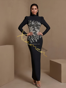 Robes de soirée élégantes à sequins argentés Ocstrade Fashion, col haut, manches longues, pour femmes, modèle 2026 - Product Image 2