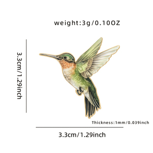 蜂鸟珐琅胸针时尚装饰胸针饰品翻领袋徽章珠宝礼品 - Product Image 2